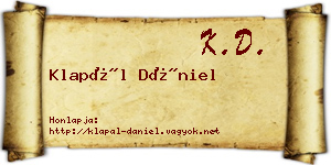 Klapál Dániel névjegykártya
